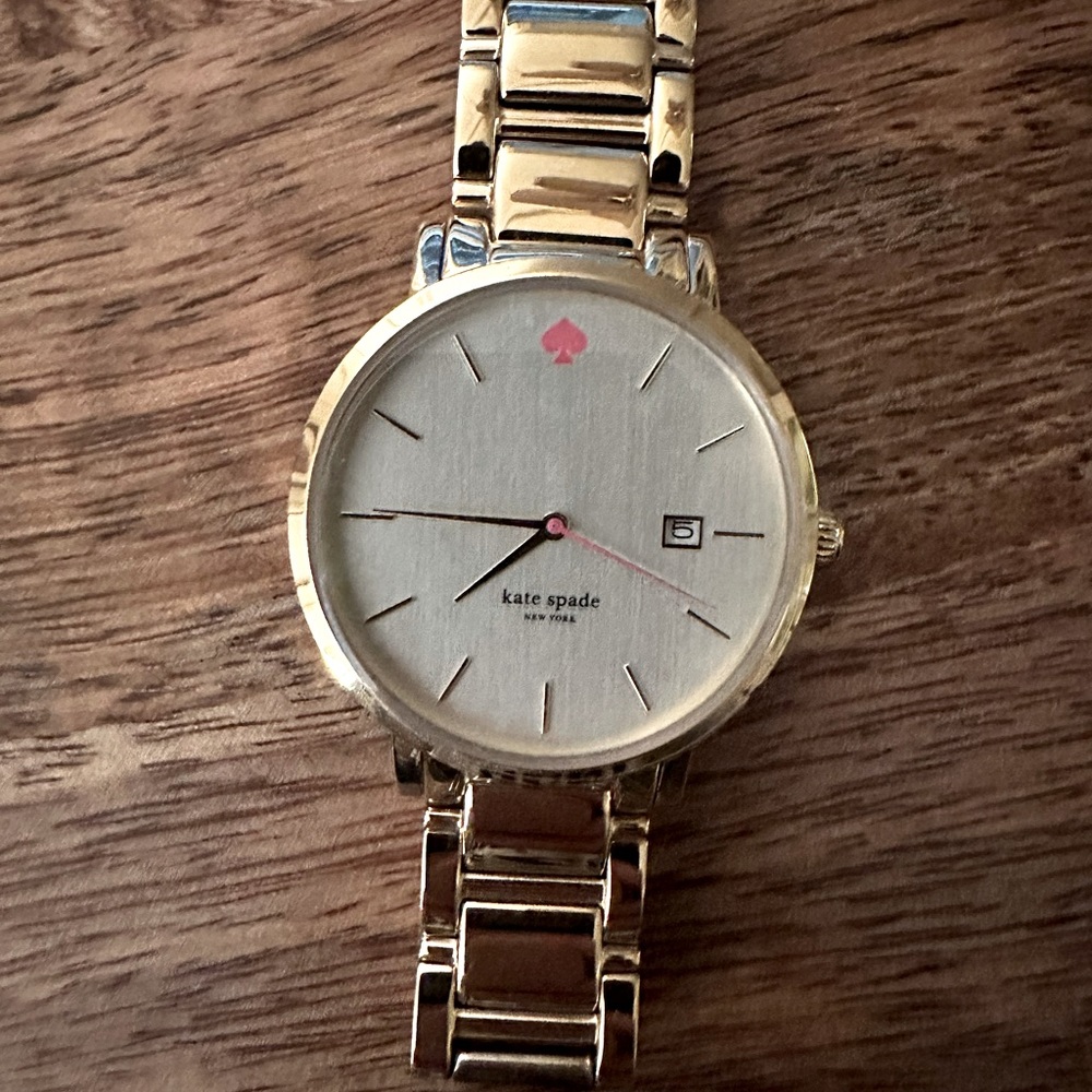 Kate Spade round face gold watch